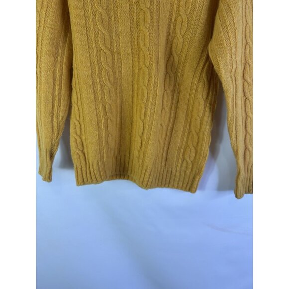 Vintage 60s 38 Shetland Wool Cable Knit Fisherman Sweater Preppy - Picture 4 of 8